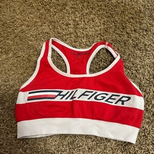 Tommy Hilfiger Red and White Sports Bra